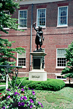 [color photograph of Baron DeKalb statue]