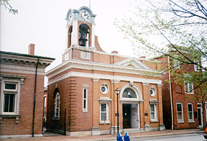 [Color photograph of Centreville Town Hall, Centreville, Maryland]